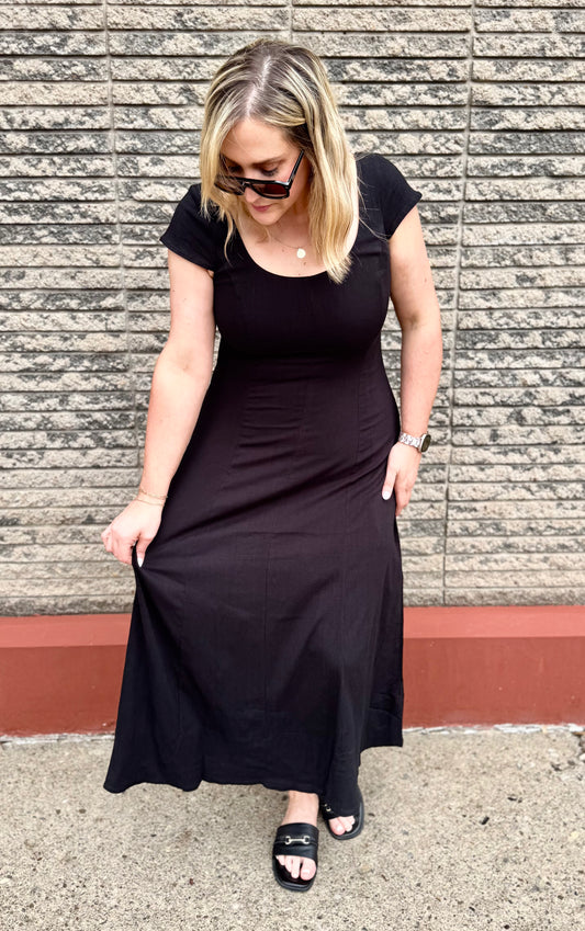 Nina Stretch Linen Dress
