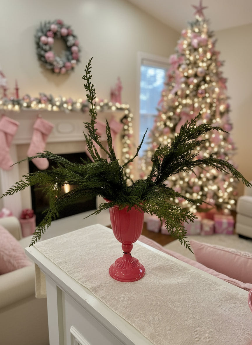 Pink & Merry Metal Footed Urn