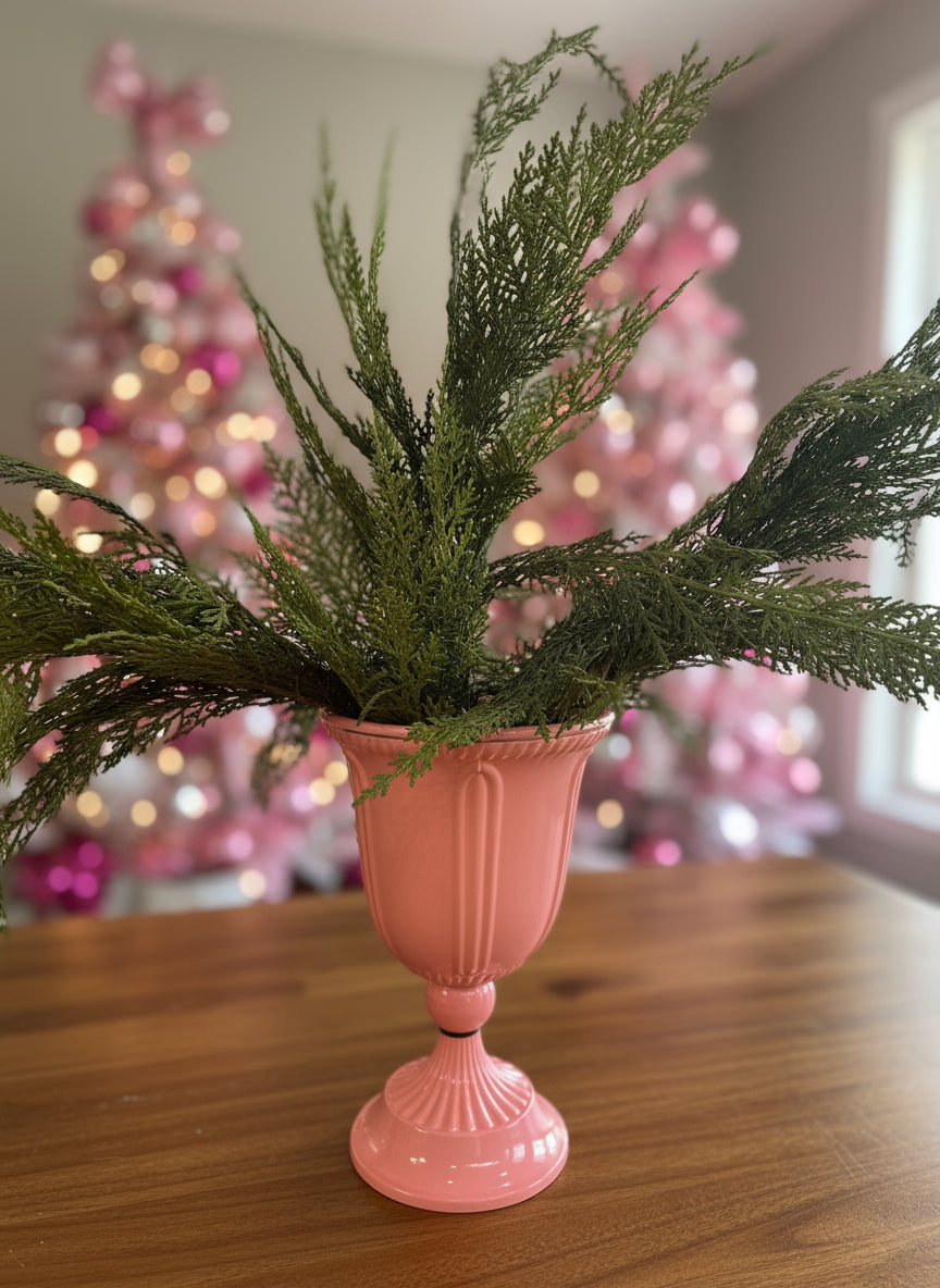 Pink & Merry Metal Footed Urn