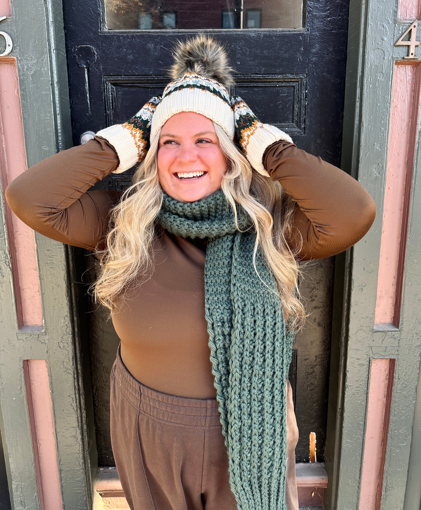 Winter Chalet Waffle Scarf - Three Colors