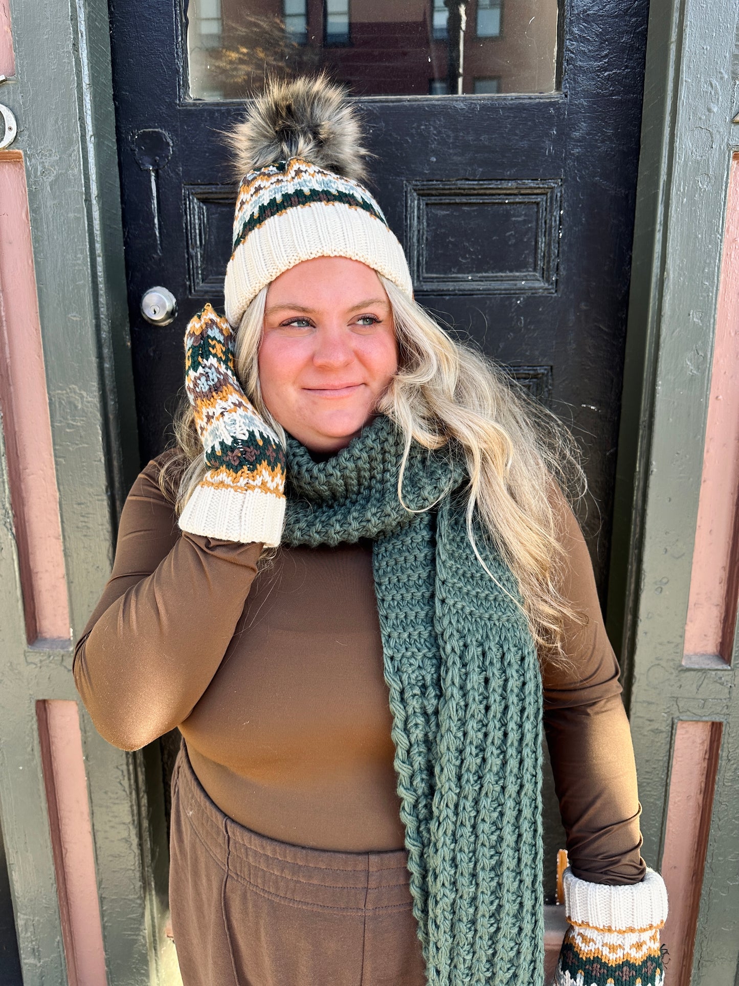 Winter Chalet Waffle Scarf - Three Colors