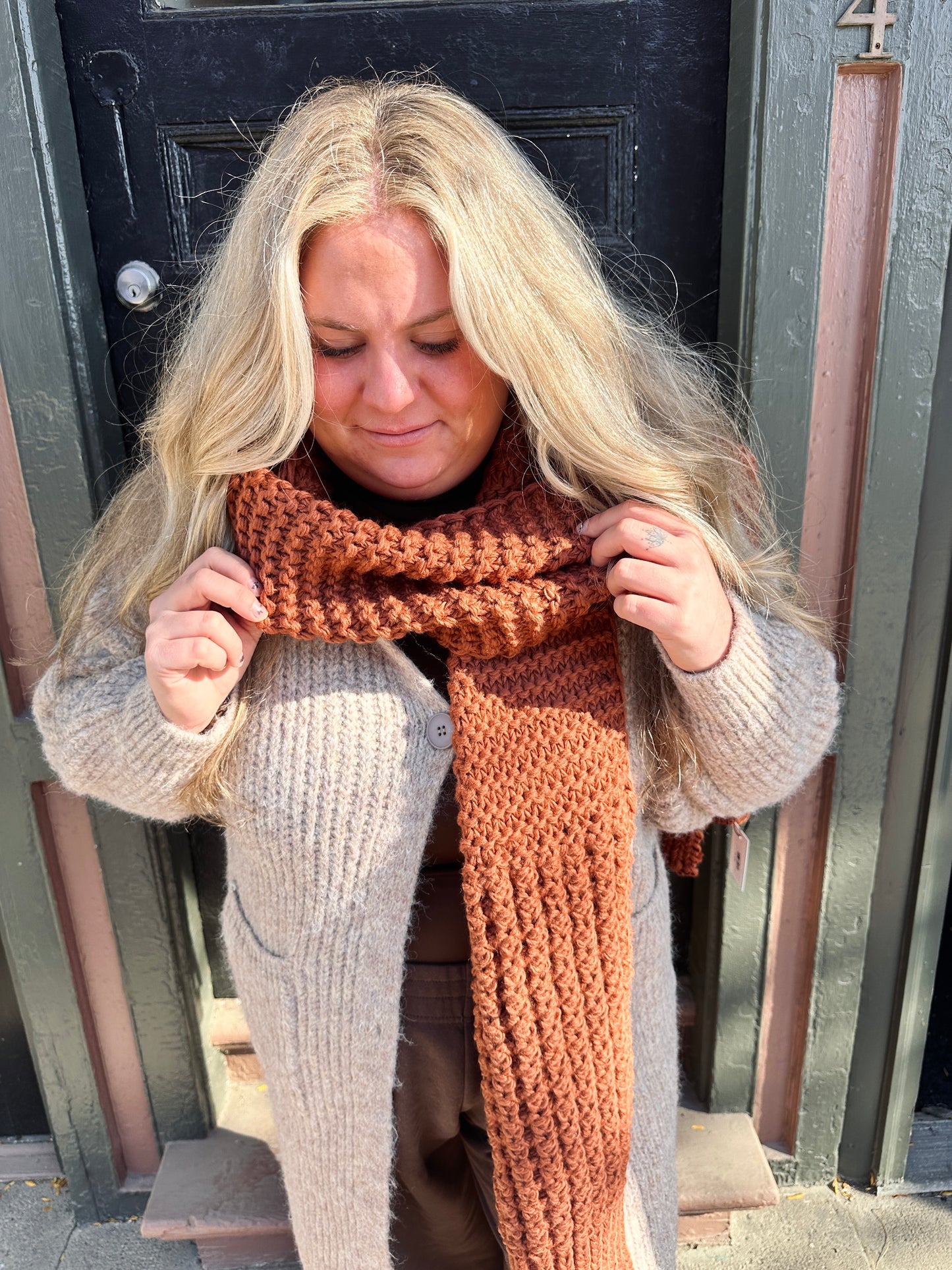 Winter Chalet Waffle Scarf - Three Colors