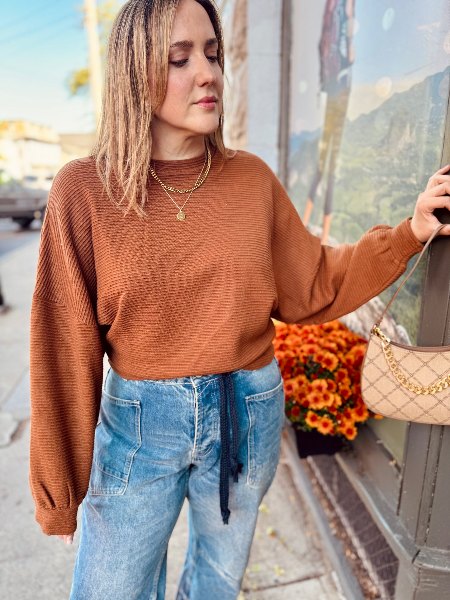 Sia Textured Dolman Top