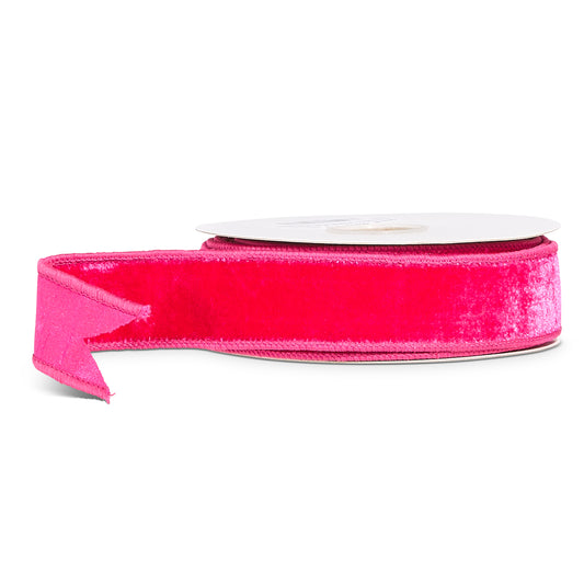 1.5" Bright Pink Velvet Ribbon
