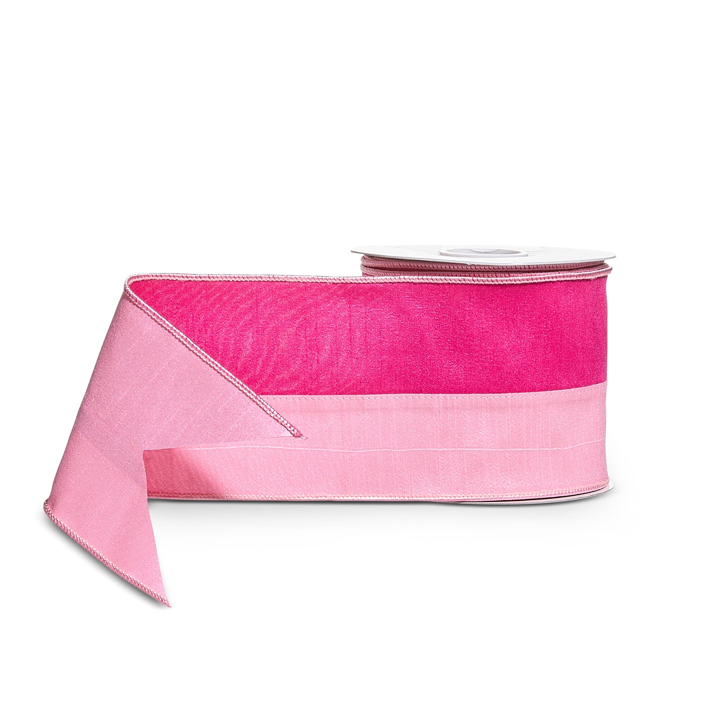 4" Double Pink Velvet Wired Ribbon
