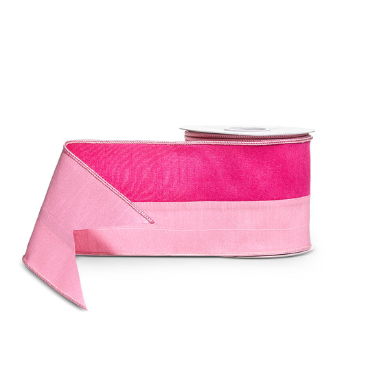 4" Double Pink Velvet Wired Ribbon