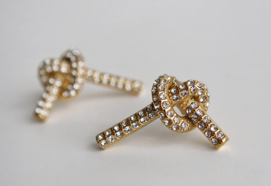 CZ Pave Knotted Earrings