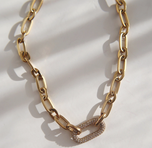 Pave Link Chunky Necklace