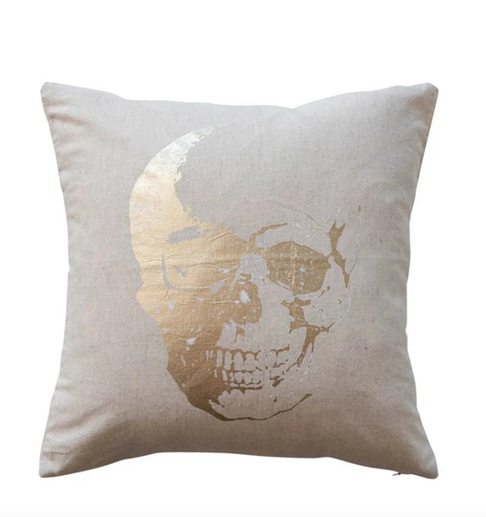Gold Foil Skeleton Pillow