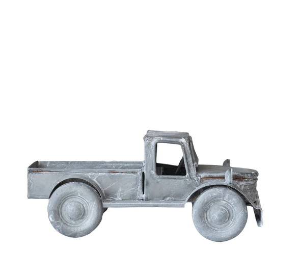 10.25" Whitewashed Metal Truck