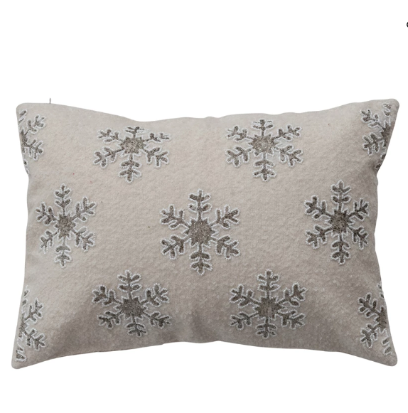 Beaded Snowflake Pillow