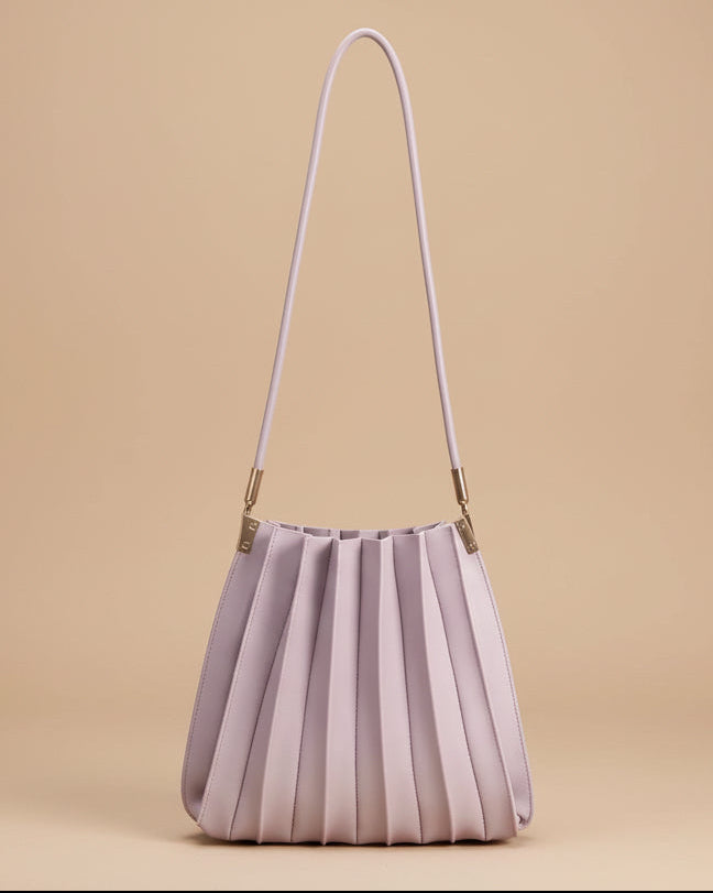 Carrie Pleated Shoulder Bag - Lilac