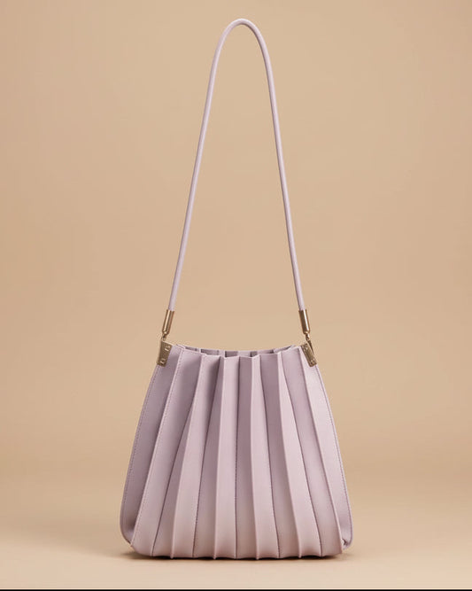 Carrie Pleated Shoulder Bag - Lilac