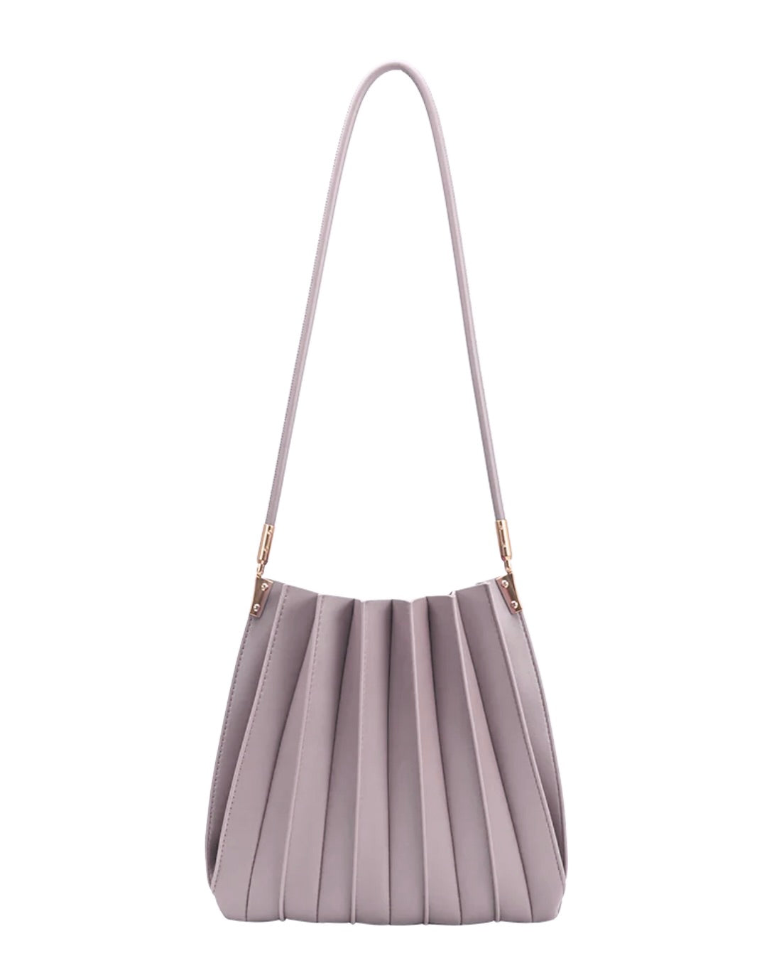 Carrie Pleated Shoulder Bag - Lilac