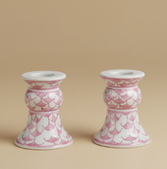 3.5" Pink Candle Holders
