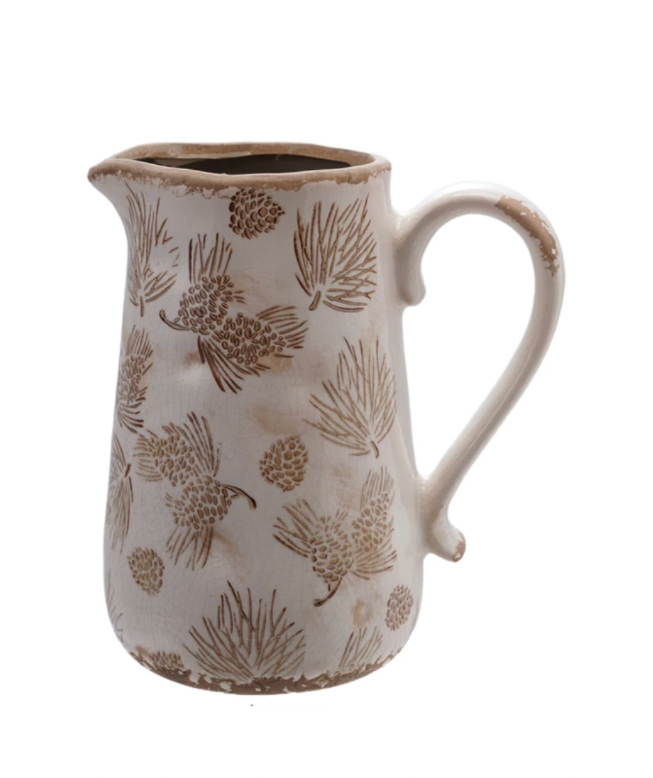 Woodlands Crackle Glaze Pitcher
