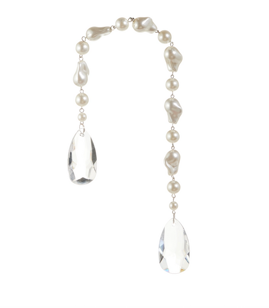 16" Pearl & Crystal Drop Ornament