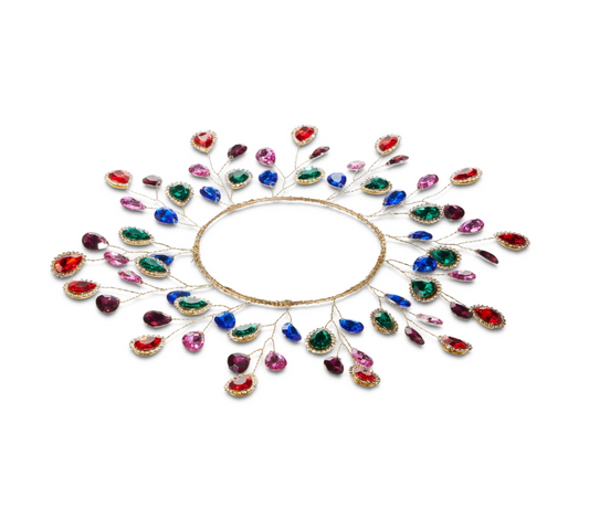 4.5" Multicolor Jeweled Candle Ring