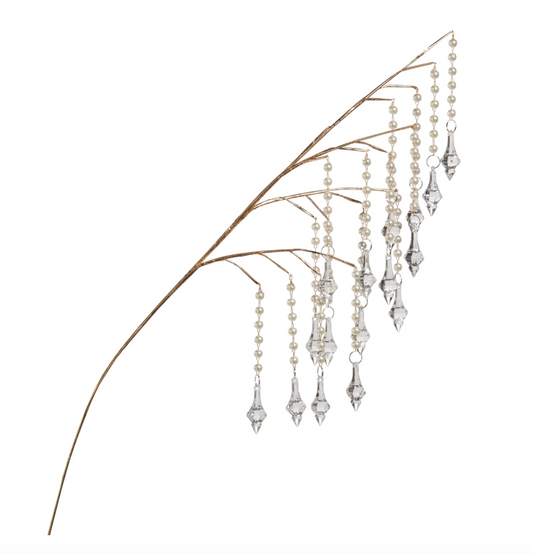 32" Pearl & Crystal Dripping Spray