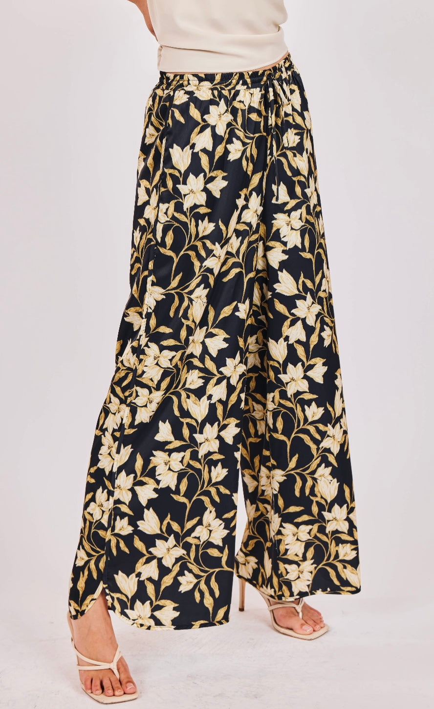 Midnight Garden Satin Pants