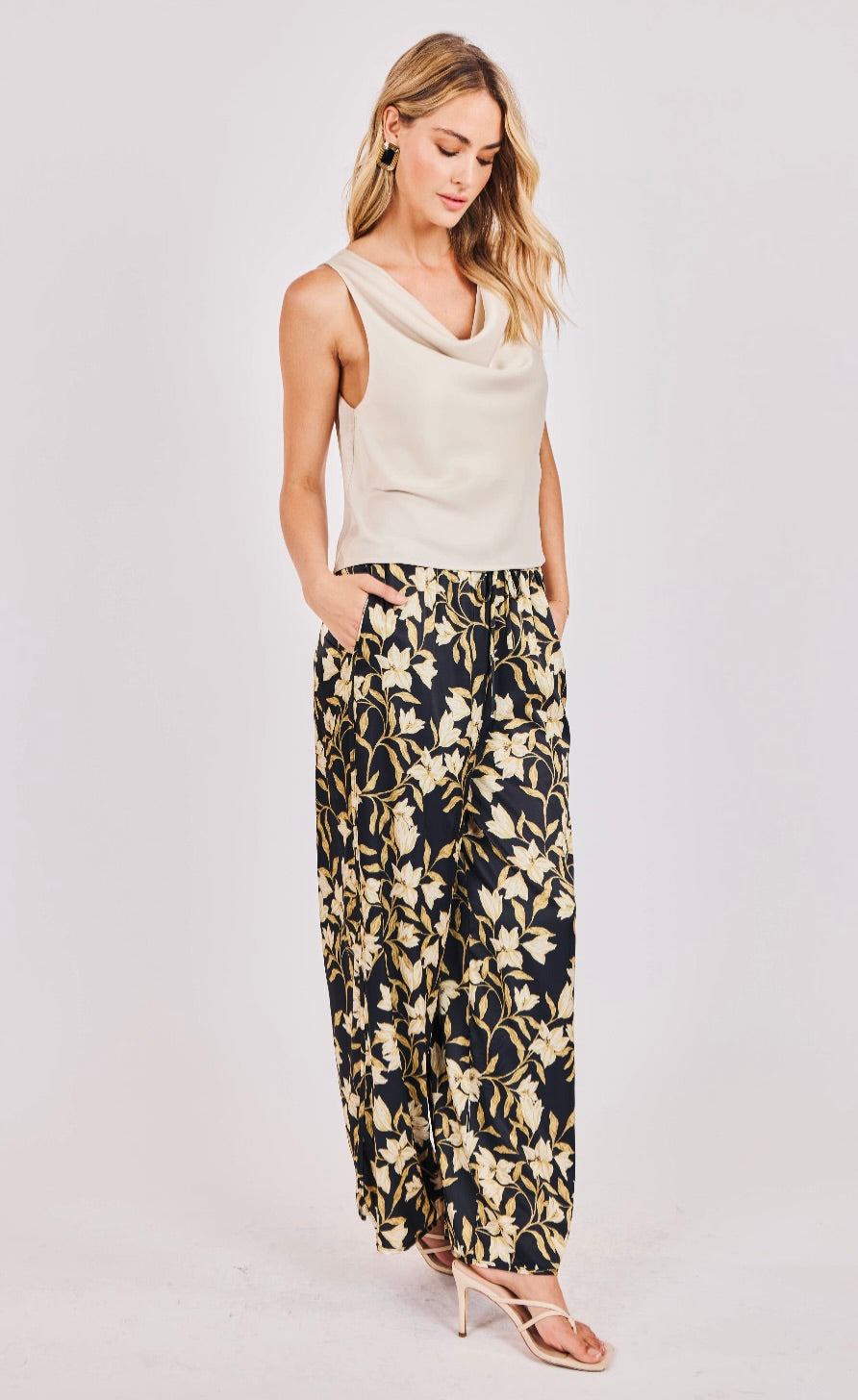 Midnight Garden Satin Pants