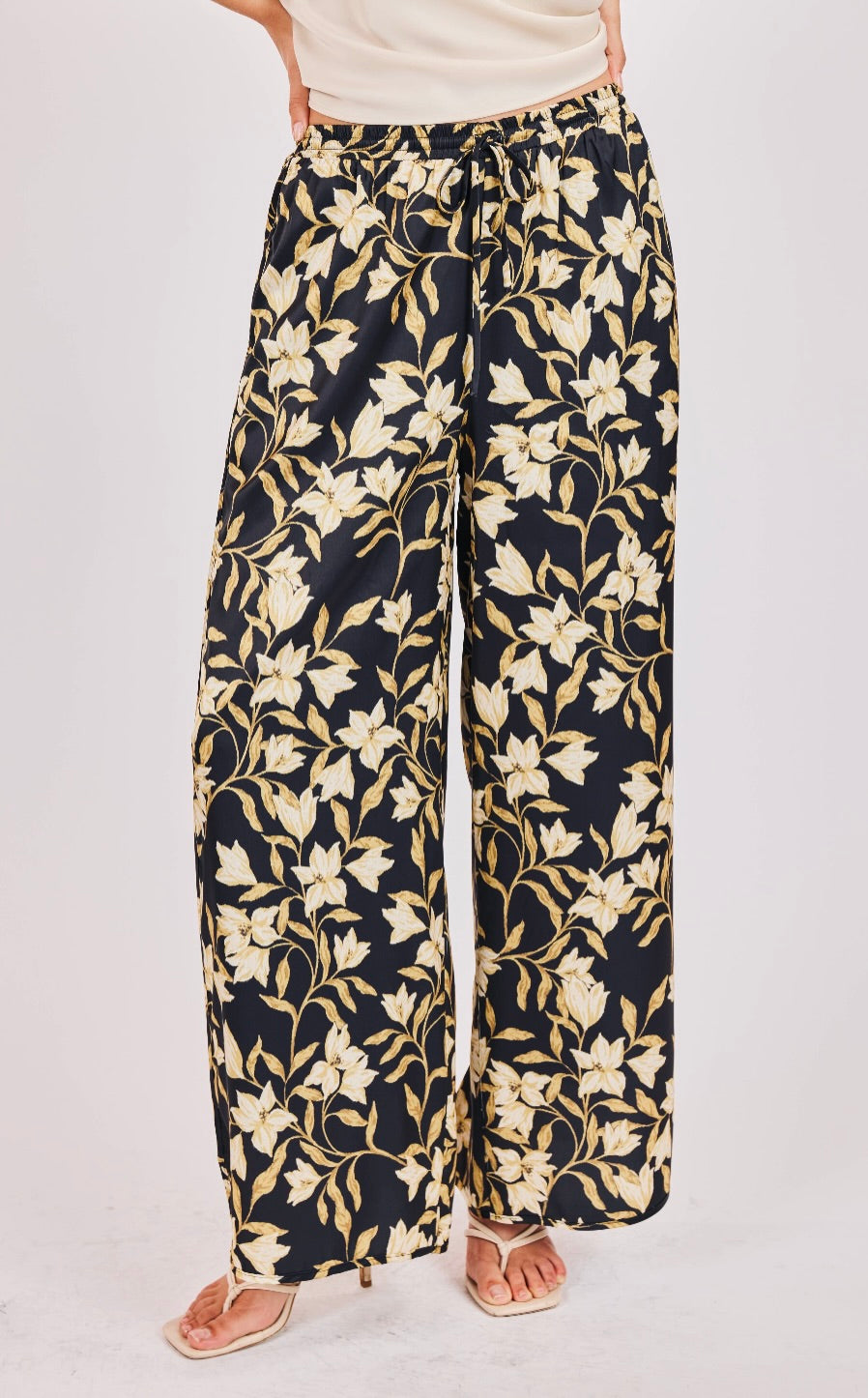 Midnight Garden Satin Pants