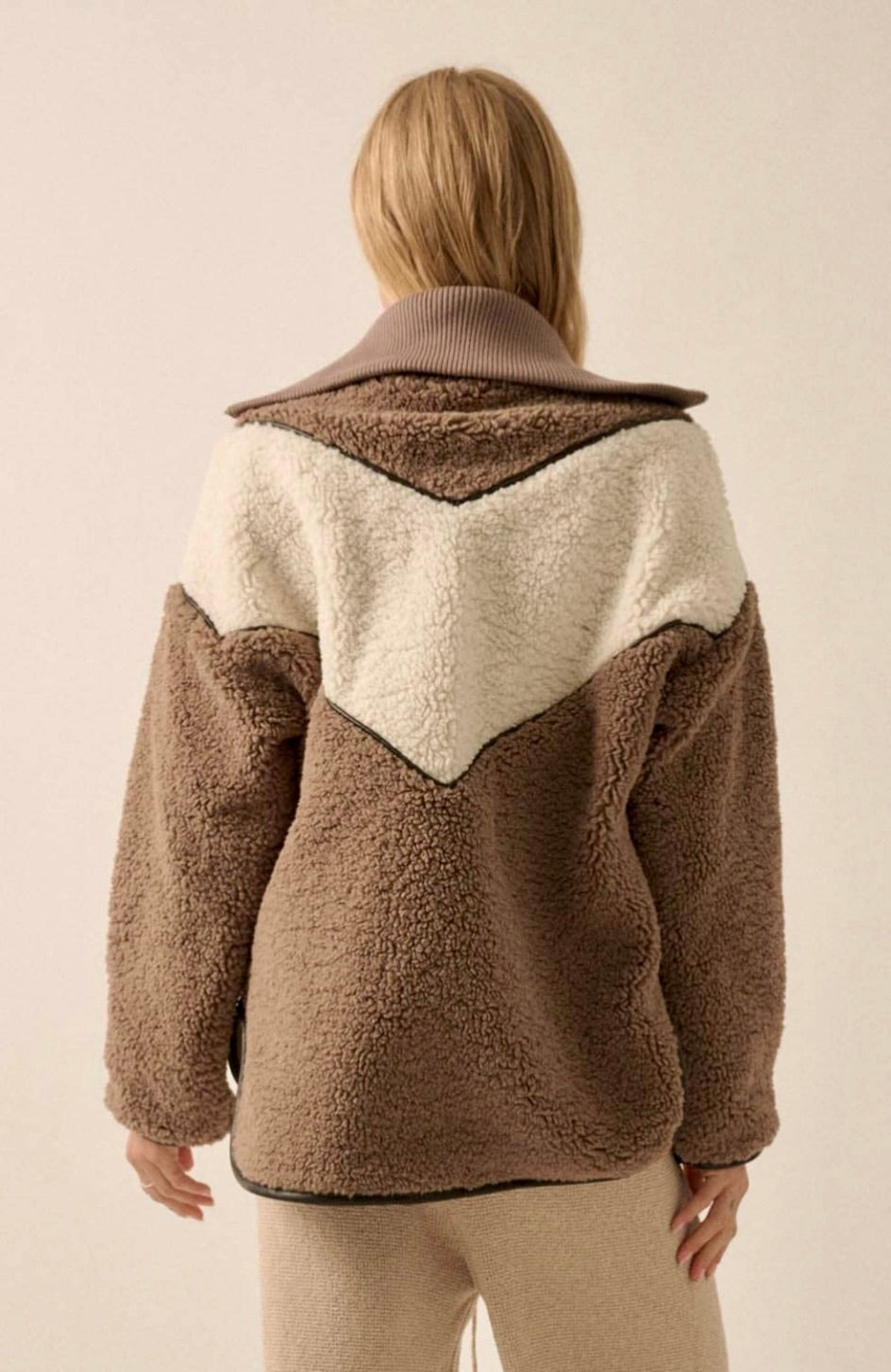 Mia Color Block Sherpa Jacket