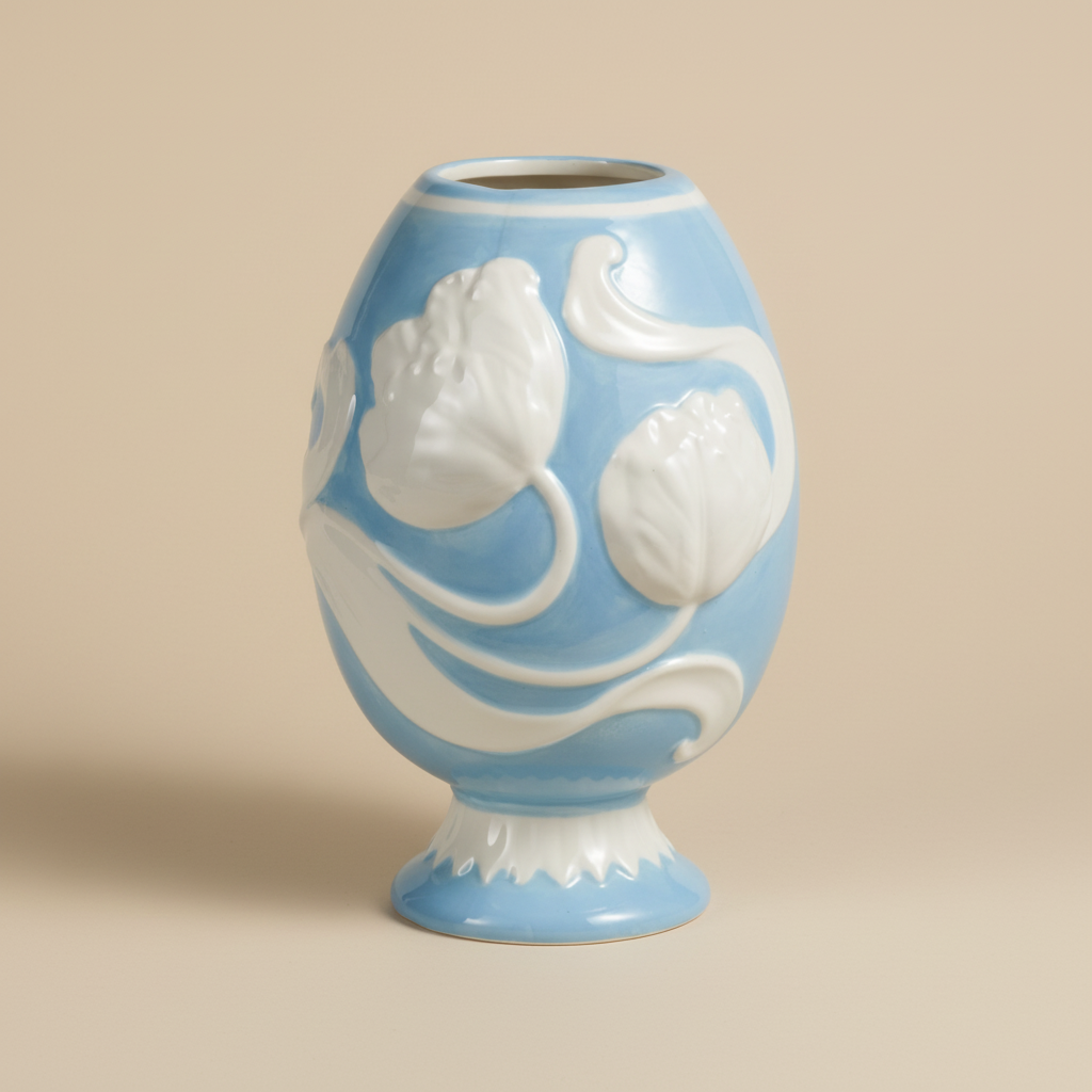 Embossed Dolomite Egg Vase