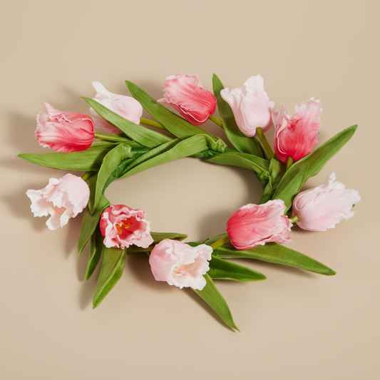 10.5" Real Touch Parrot Tulip Candle Ring