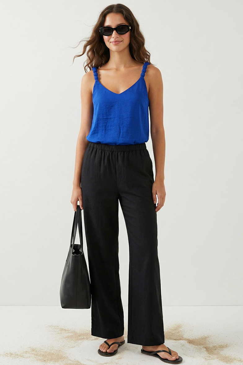 Brianna Flowy Tank - Cobalt