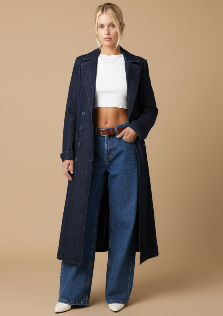 Soho Denim Belted Trench Coat