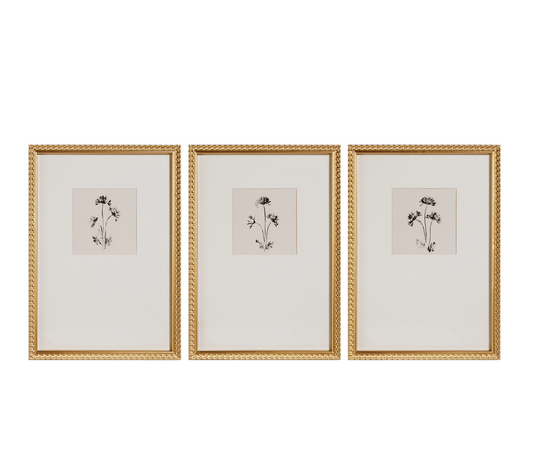 24" Ink Petals Wall Art