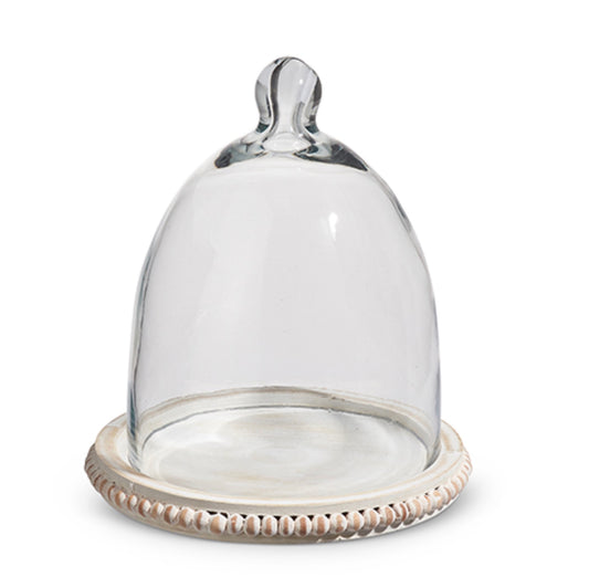 8.75" Whitewash Beaded Cloche