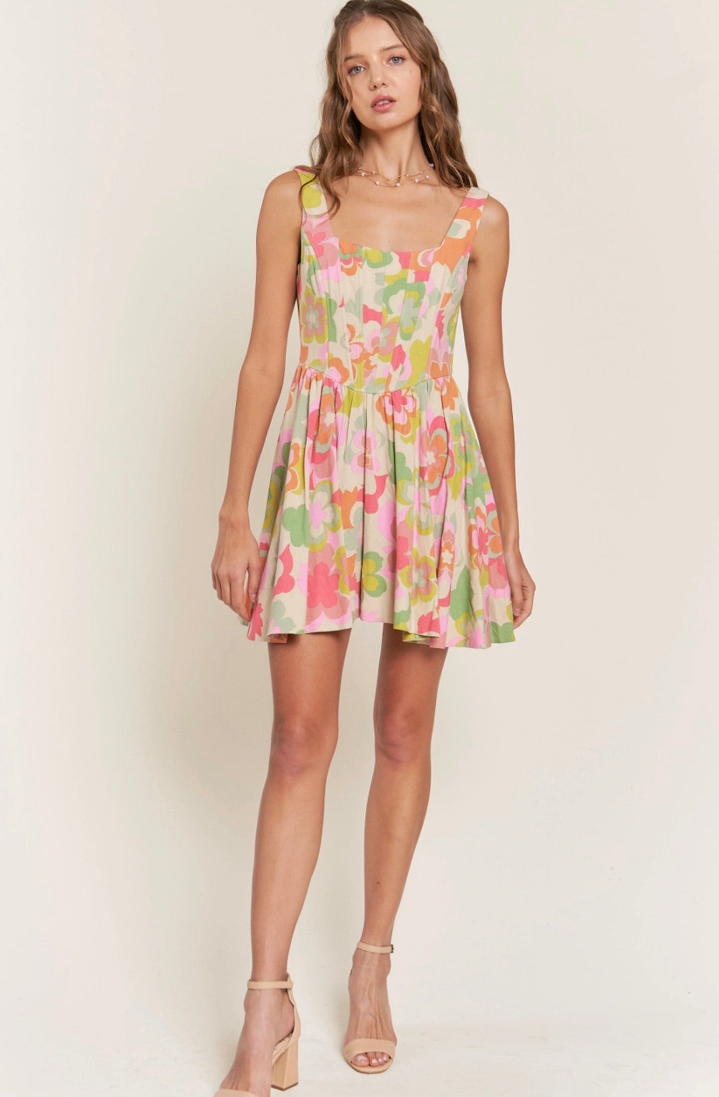 Retro Floral Corset Dress