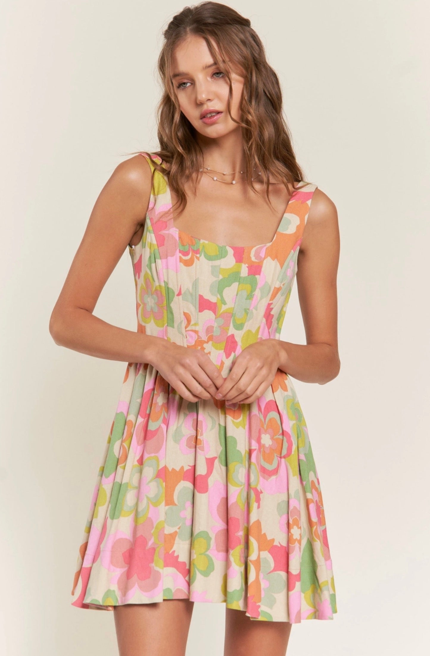 Retro Floral Corset Dress