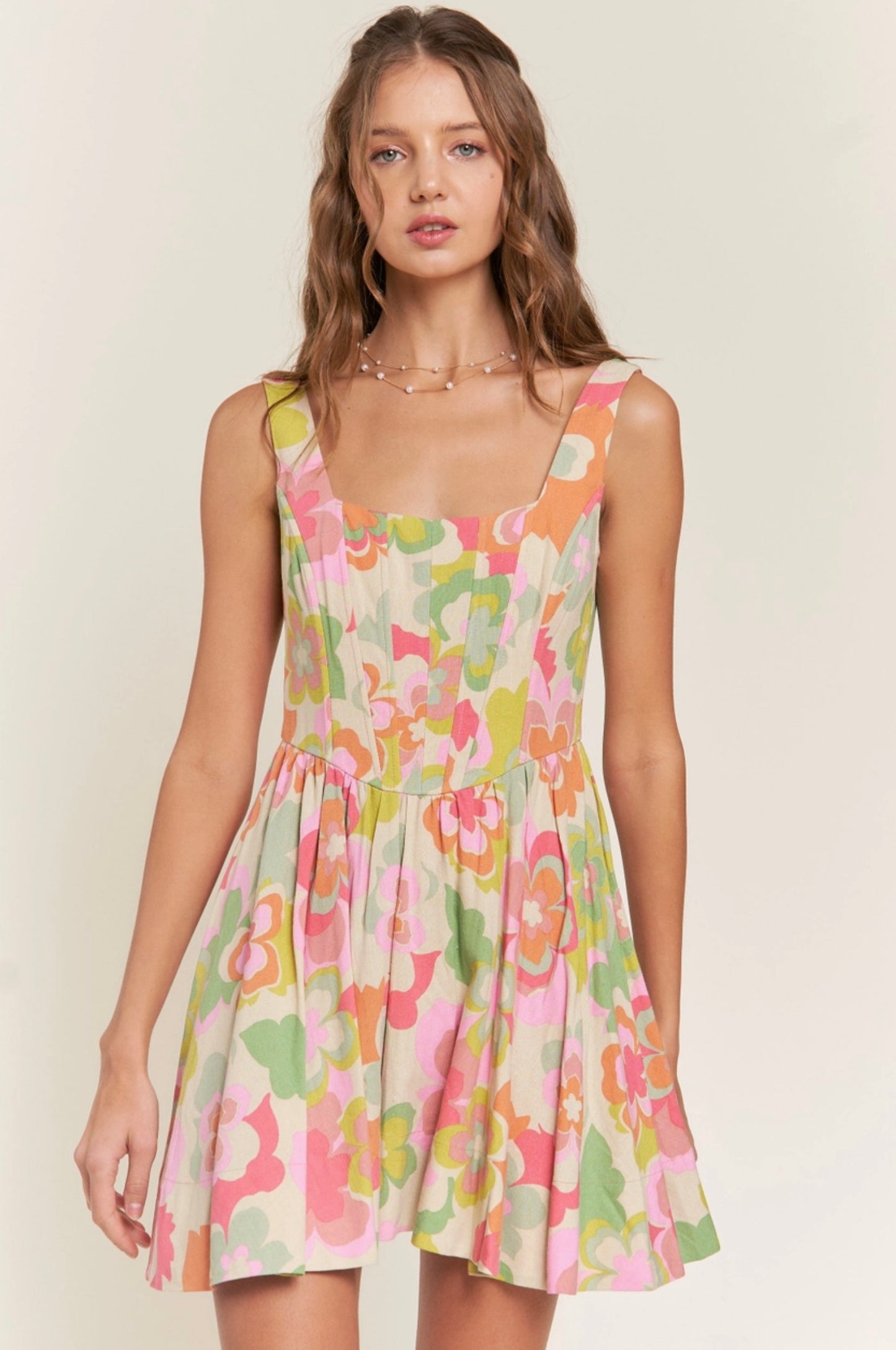 Retro Floral Corset Dress
