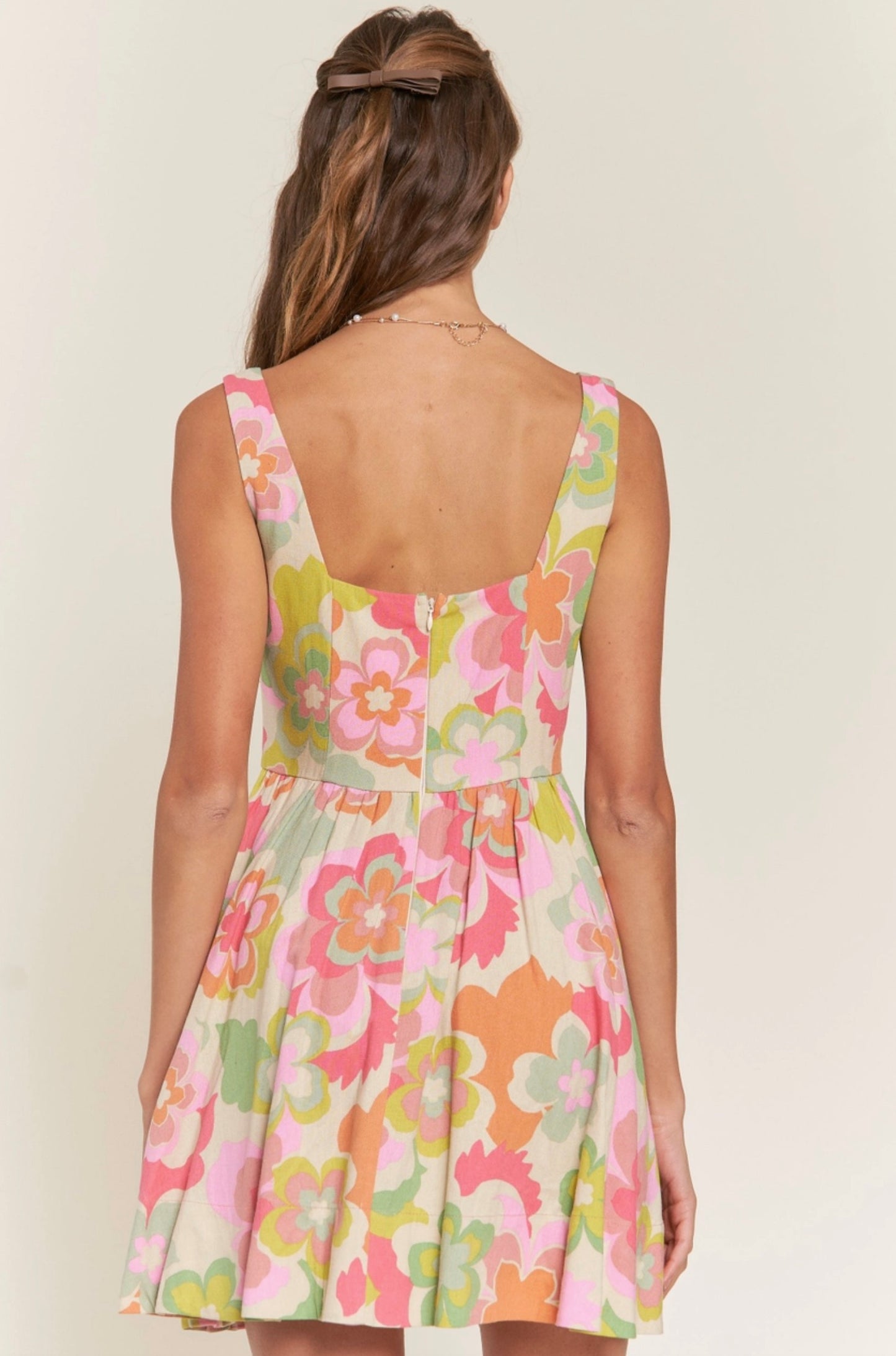Retro Floral Corset Dress
