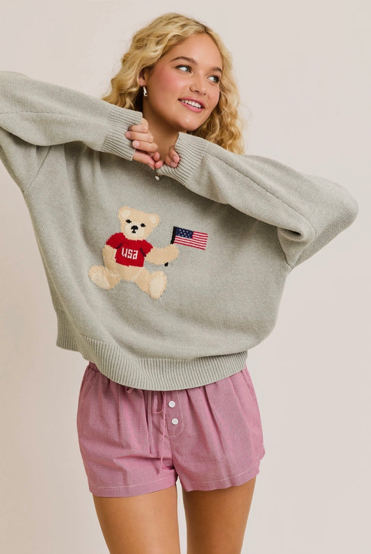 USA Teddy Bear Sweater