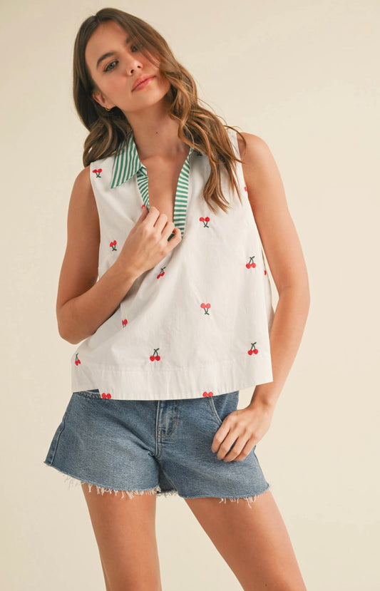 Jenny Embroidered Fruit Tank - Two Styles