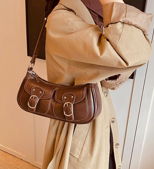 Brooklyn Buckle Shoulder Bag - Two Colors