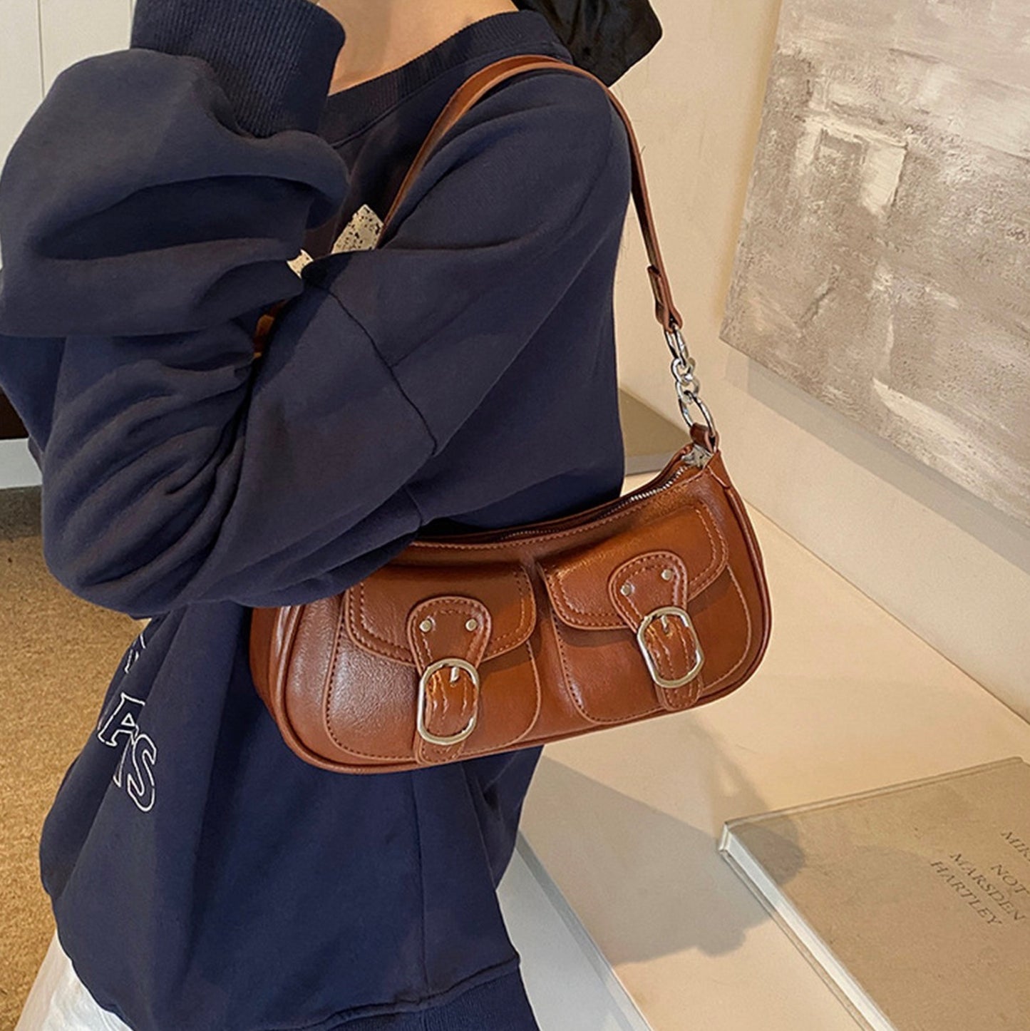 Brooklyn Buckle Shoulder Bag - Two Colors