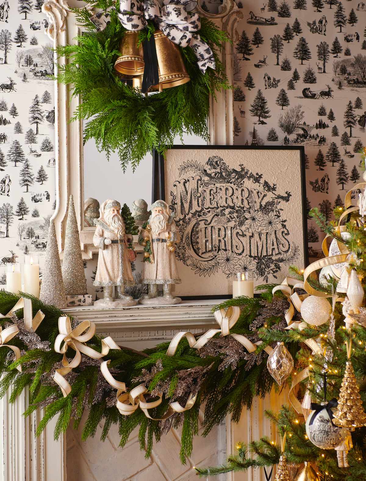 22" Vintage Merry Christmas Wall Art
