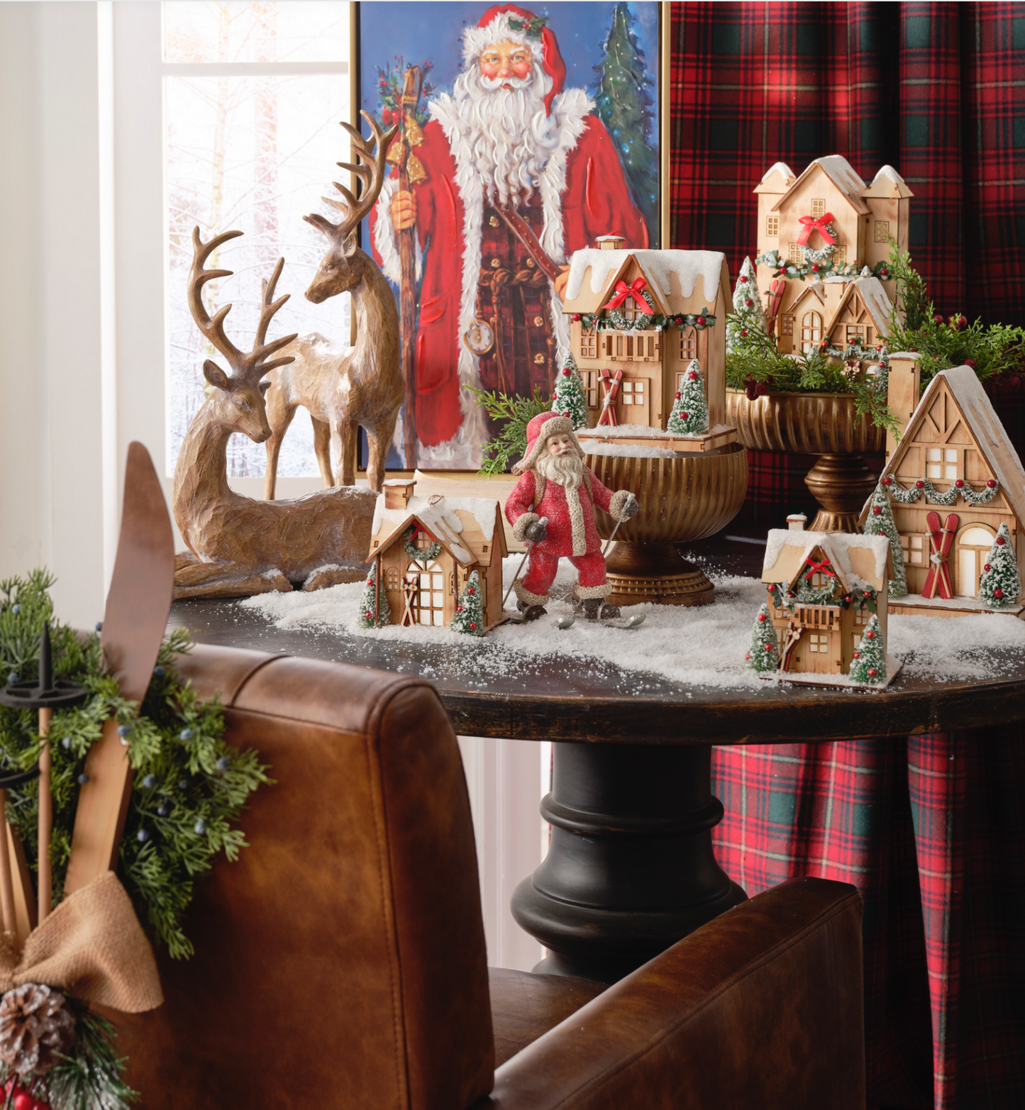 LED Christmas Lodge Houses