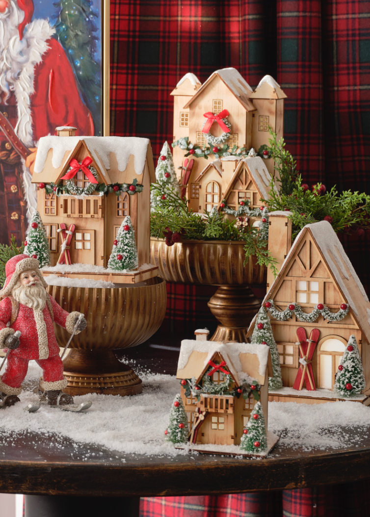 LED Christmas Lodge Houses