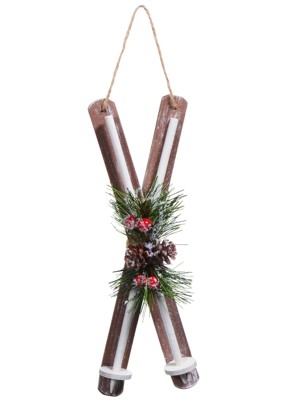 9" Natural Skis Ornament