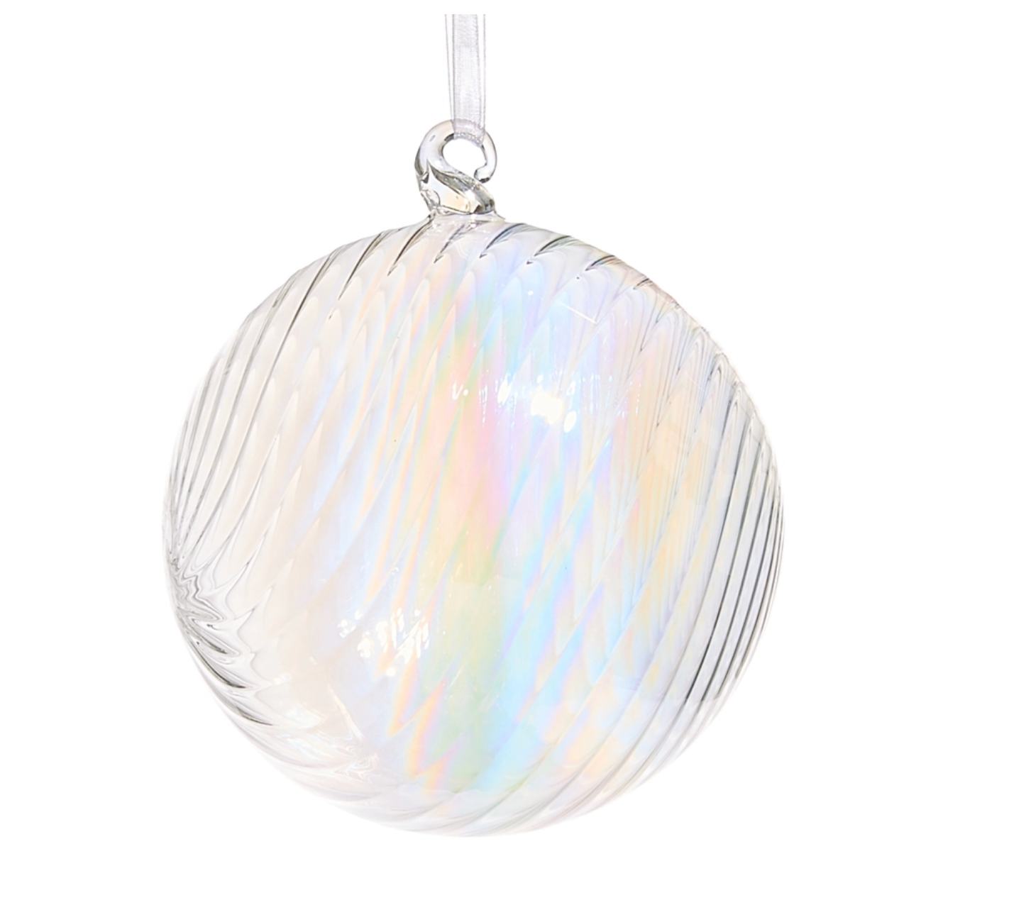 5" Iridescent Waves Ball Ornament