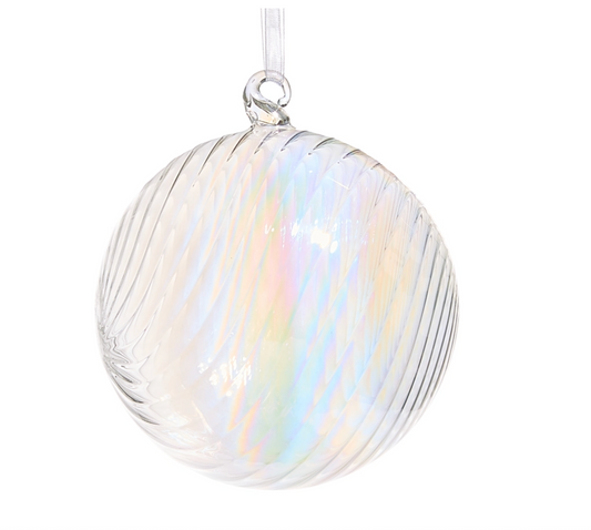 5" Iridescent Waves Ball Ornament