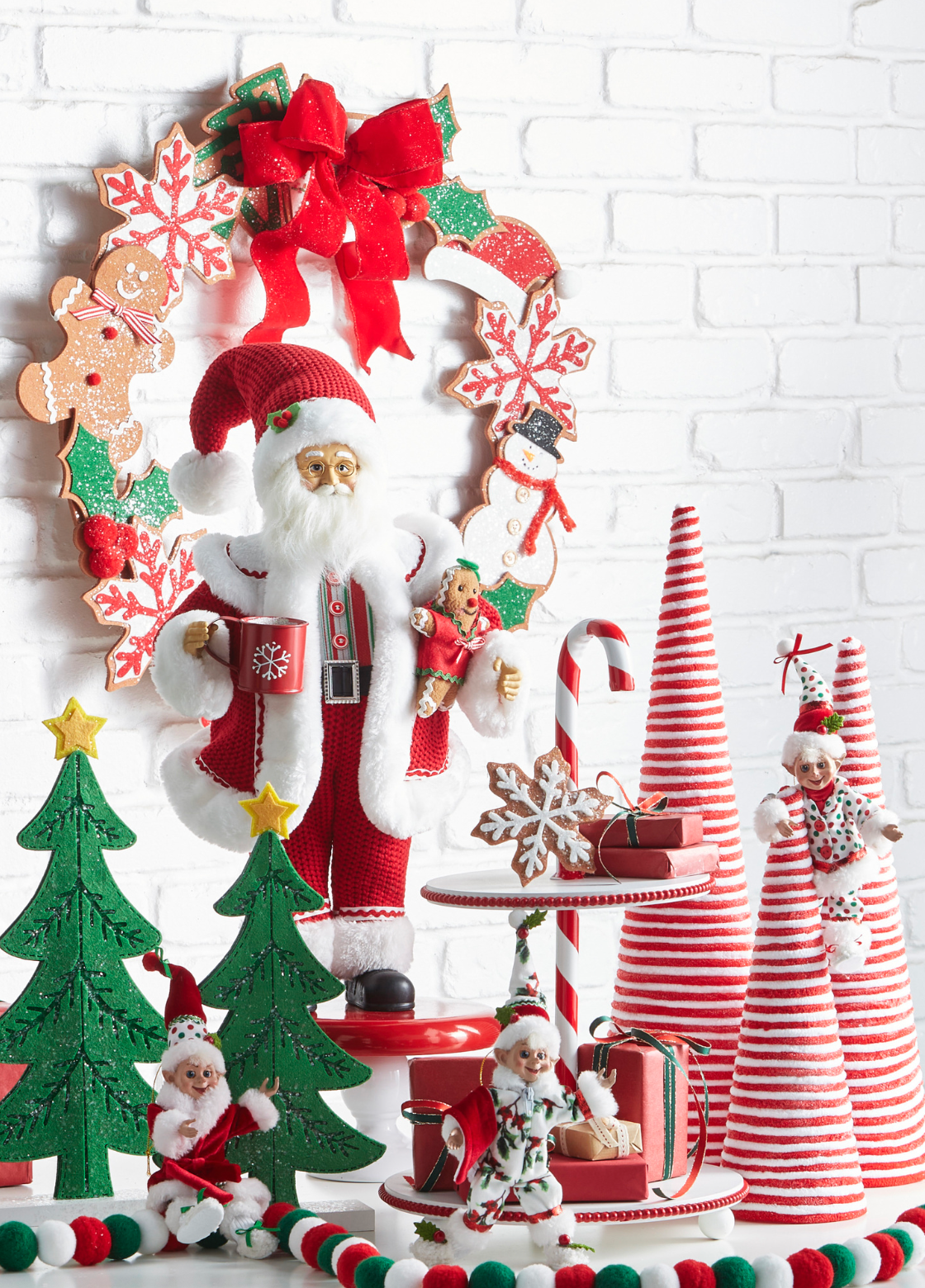 17" Candy Cane Tiered Stand