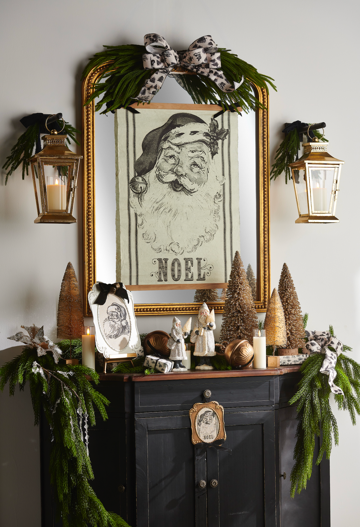 7" Vintage Santa Framed Ornament