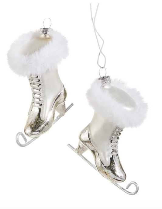 7.5" Fur Cuff Skates Ornament